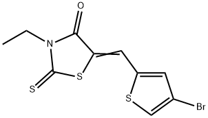 5-((5-bromothiophen-2-yl)methylene)-3-ethyl-2-thioxothiazolidin-4-one Structure
