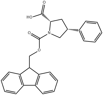 (2S,4R)-1-(((9H-fluoren-9-yl)methoxy)carbonyl)-4-phenylpyrrolidine-2-carboxylic acid, 1093651-96-7, 结构式