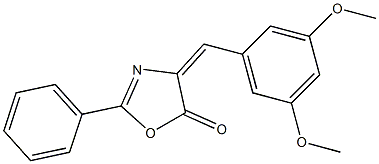 5(4H)-Oxazolone,4-[(3,5-dimethoxyphenyl)methylene]-2-phenyl- 化学構造式