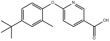 6-(4-叔丁基-2-甲基苯氧基)吡啶-3-羧酸,1099155-64-2,结构式