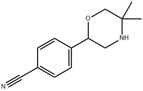 4-(5,5-dimethylmorpholin-2-yl)benzonitrile,1099679-16-9,结构式