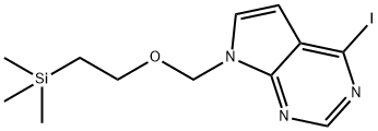 4-ヨード-7-{[2-(トリメチルシリル)エトキシ]メチル-7H-ピロロ[2,3-D]ピリミジン 化学構造式