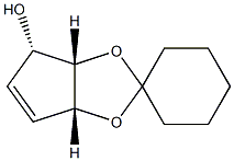 (3aS,4S,6aR)-spiro[4,6a-dihydro-3aH-cyclopenta[d][1,3]dioxole-2,1'-cyclohexane]-4-ol 化学構造式
