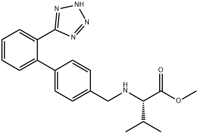 (S)-3-甲基-2-((2'-(2H-四氮唑-5-基)-4-联苯基)甲氨基)丁酸甲酯,1111177-24-2,结构式
