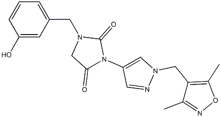3-(1-((3,5-DIMETHYLISOXAZOL-4-YL)METHYL)-1H-PYRAZOL-4-YL)-1-(3-HYDROXYBENZYL)IMIDAZOLIDINE-2,4-DIONE|化合物 S6821