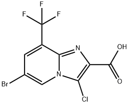 6-Bromo-3-chloro-8-trifluoromethyl-imidazo[1,2-a]pyridine-2-carboxylic acid Structure