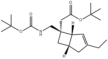tert-butyl 2-((1R,5S,6S)-6-(((tert-butoxycarbonyl)amino)methyl)-3-ethylbicyclo[3.2.0]hept-3-en-6-yl)acetate