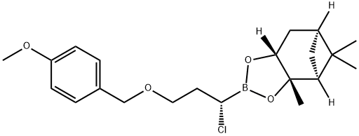 4,6-Methano-1,3,2-benzodioxaborole, 2-[(1S)-1-chloro-3-[(4-methoxyphenyl)methoxyl]propyl]hexahydro-3a,5,5,-trimethyl,(3aS,4S,6S,7aR) Structure