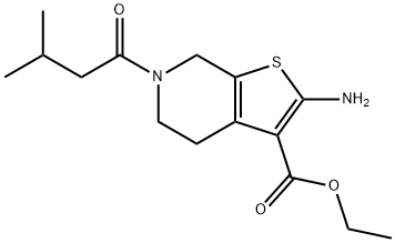 ethyl 2-amino-6-(3-methylbutanoyl)-4H,5H,6H,7H-thieno[2,3-c]pyridine-3-carboxylate Struktur