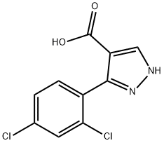 5-(2,4-ジクロロフェニル)-1H-ピラゾール-4-カルボン酸 化学構造式