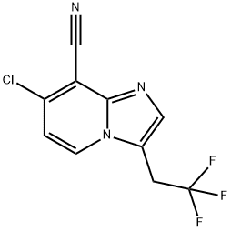 7-chloro-3-(2,2,2-trifluoroethyl)imidazo[1,2-a]pyridine-8-carbonitrile,1152617-11-2,结构式