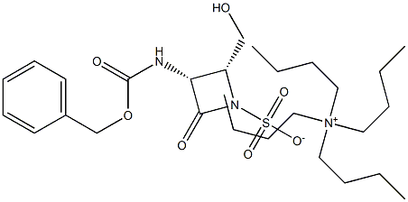 (3R,4R)-3-benzyloxycarbonylamino-4-hydroxymethyl-2-oxoazetidine-1-sulphonic acid tetrabutylammonium salt Structure