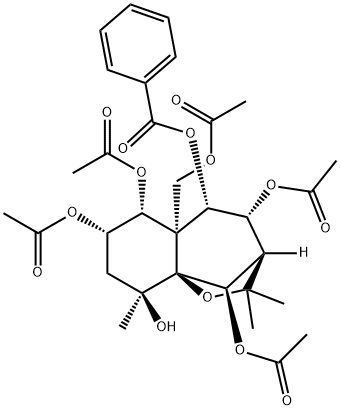 2H-3,9a-Methano-1-benzoxepin-4,5,6,7,9,10-hexol,5a-[(acetyloxy)methyl]octahydro-2,2,9-trimethyl-, 4,6,7,10-tetraacetate5-benzoate, (3R,4R,5S,5aS,6R,7S,9S,9aS,10R)- Struktur