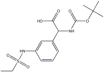 2-((叔-丁氧羰基)氨基)-2-(3-(乙基磺酰氨基)苯基)乙酸, 116840-16-5, 结构式