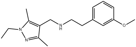 N-((1-乙基-3,5-二甲基-1H-吡唑-4-基)甲基)-2-(3-甲氧基苯基)乙-1-胺, 1170136-60-3, 结构式