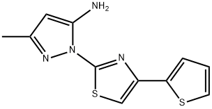 3-methyl-1-[4-(2-thienyl)-1,3-thiazol-2-yl]-1H-pyrazol-5-amine Structure