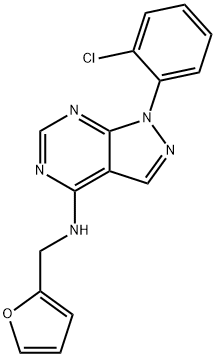 1-(2-chlorophenyl)-N-(furan-2-ylmethyl)-1H-pyrazolo[3,4-d]pyrimidin-4-amine Struktur