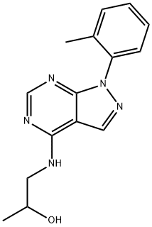 1-((1-(o-tolyl)-1H-pyrazolo[3,4-d]pyrimidin-4-yl)amino)propan-2-ol Struktur