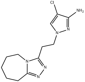 1174855-08-3 4-chloro-1-[2-(6,7,8,9-tetrahydro-5H-[1,2,4]triazolo[4,3-a]azepin-3-yl)ethyl]-1H-pyrazol-3-amine