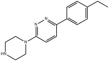 3-(4-エチルフェニル)-6-(ピペラジン-1-イル)ピリダジン 化学構造式
