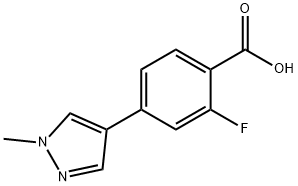 2-フルオロ-4-(1-メチル-1H-ピラゾール-4-イル)安息香酸 化学構造式