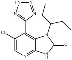 2H-Imidazo[4,5-b]pyridin-2-one, 6-chloro-1-(1-ethylpropyl)-1,3-dihydro-7-(2H-tetrazol-5-yl)-,1178978-20-5,结构式