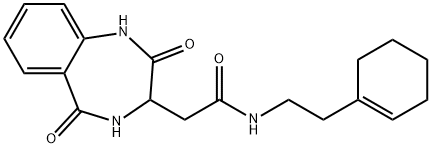 N-[2-(cyclohexen-1-yl)ethyl]-2-(2,5-dioxo-3,4-dihydro-1H-1,4-benzodiazepin-3-yl)acetamide Structure