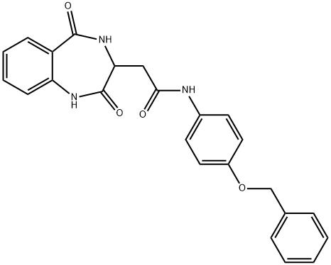 2-(2,5-dioxo-3,4-dihydro-1H-1,4-benzodiazepin-3-yl)-N-(4-phenylmethoxyphenyl)acetamide Struktur