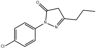 1-(4-クロロフェニル)-3-プロピル-4,5-ジヒドロ-1H-ピラゾール-5-オン 化学構造式