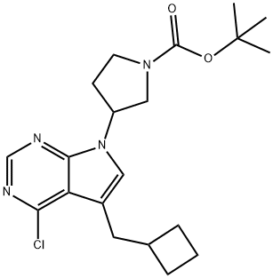 tert-butyl 3-(4-chloro-5-(cyclobutylmethyl)-7H-pyrrolo[2,3-d]pyrimidin-7-yl)pyrrolidine-1-carboxylate,1184916-44-6,结构式