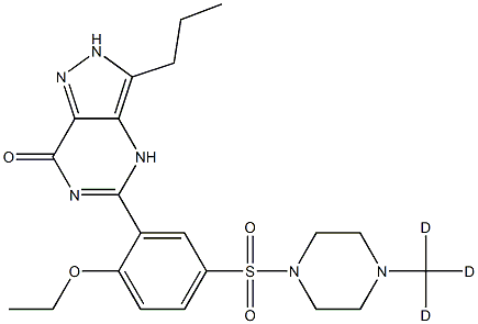 5-[2-ethoxy-5-[4-(trideuteriomethyl)piperazin-1-yl]sulfonylphenyl]-3-propyl-2,4-dihydropyrazolo[4,3-d]pyrimidin-7-one Structure