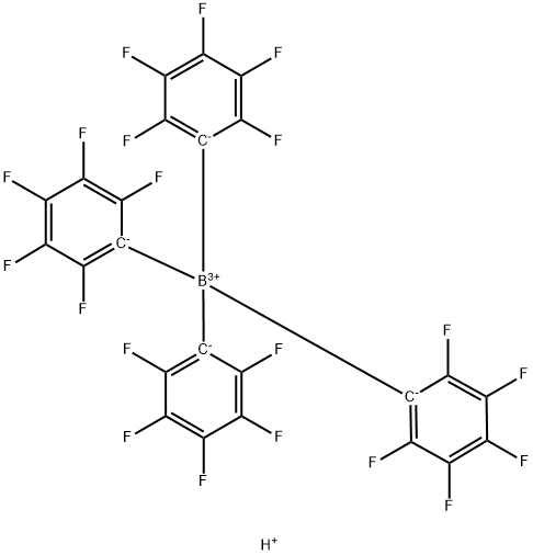 Hydrogen tetrakis(pentafluorophenyl)borate Struktur