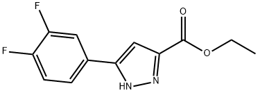 ethyl 5-(3,4-difluorophenyl)-1H-pyrazole-3-carboxylate Struktur