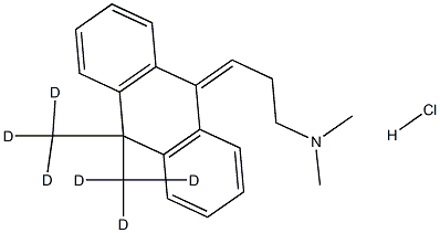3-[10,10-bis(trideuteriomethyl)anthracen-9-ylidene]-N,N-dimethylpropan-1-amine:hydrochloride Structure