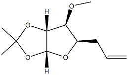 (3aR,5R,6S,6aR)-5-allyl-6-methoxy-2,2-dimethyltetrahydrofuro[2,3-d][1,3]dioxole Struktur