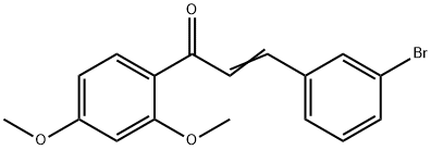(2E)-3-(3-ブロモフェニル)-1-(2,4-ジメトキシフェニル)プロプ-2-エン-1-オン 化学構造式