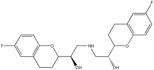 (1R)-1-[(2S)-6-fluoro-3,4-dihydro-2H-chromen-2-yl]-2-[[(2S)-2-[(2R)-6-fluoro-3,4-dihydro-2H-chromen-2-yl]-2-hydroxyethyl]amino]ethanol Structure