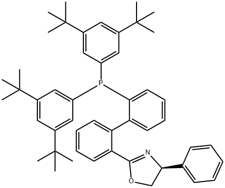 (S)-2-(2'-(双(3,5-二-叔丁基苯基)膦基)-[1,1'-联苯]-2-基)-4-苯基-4,5-二氢噁唑,1198791-47-7,结构式