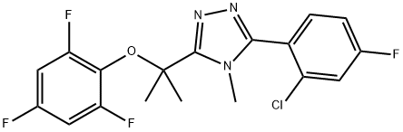 4H-1,2,4-Triazole, 3-(2-chloro-4-fluorophenyl)-4-methyl-5-[1-methyl-1-(2,4,6-trifluorophenoxy)ethyl]-,1203956-47-1,结构式