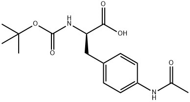 (R)-3-(4-乙酰氨基苯基)-2-((叔丁氧基羰基)氨基)丙酸, 1213917-89-5, 结构式