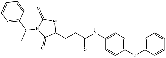 3-[2,5-dioxo-1-(1-phenylethyl)imidazolidin-4-yl]-N-(4-phenoxyphenyl)propanamide Structure