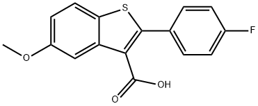 2-(4-FLUOROPHENYL)-5-METHOXYBENZO[B]THIOPHENE-3-CARBOXYLIC ACID 化学構造式