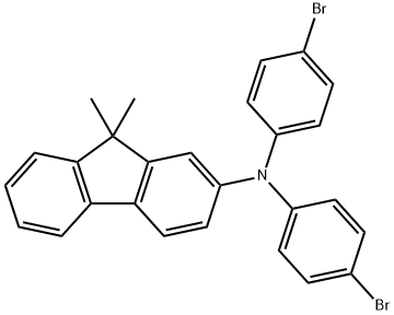 N,N-bis(4-bromophenyl)-9,9-dimethyl-9H-fluoren-2-amine 化学構造式