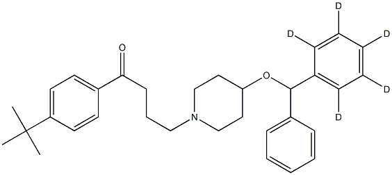 1-(4-tert-butylphenyl)-4-[4-[(2,3,4,5,6-pentadeuteriophenyl)-phenylmethoxy]piperidin-1-yl]butan-1-one Struktur