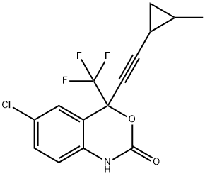 6-chloro-4-[2-(2-methylcyclopropyl)ethynyl]-4-(trifluoromethyl)-1H-3,1-benzoxazin-2-one Struktur