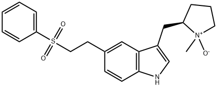 5-[2-(benzenesulfonyl)ethyl]-3-[[(2R)-1-methyl-1-oxidopyrrolidin-1-ium-2-yl]methyl]-1H-indole Structure