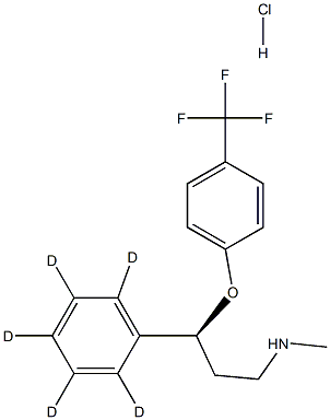 (3S)-N-methyl-3-(2,3,4,5,6-pentadeuteriophenyl)-3-[4-(trifluoromethyl)phenoxy]propan-1-amine:hydrochloride Struktur