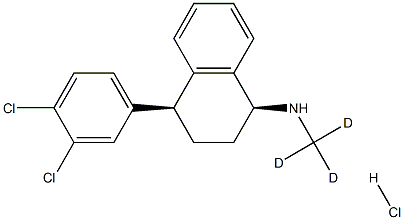 (1S,4S)-4-(3,4-dichlorophenyl)-N-(trideuteriomethyl)-1,2,3,4-tetrahydronaphthalen-1-amine:hydrochloride 结构式