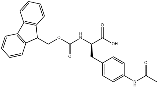 (R)-2-((((9H-Fluoren-9-yl)methoxy)carbonyl)-amino)-3-(4-acetamidophenyl)propanoic acid Structure