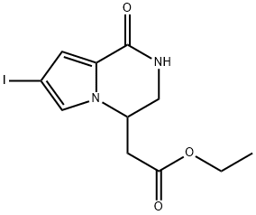 ethyl 2-(7-iodo-1-oxo-1,2,3,4-tetrahydropyrrolo[1,2-a]pyrazin-4-yl)acetate Structure